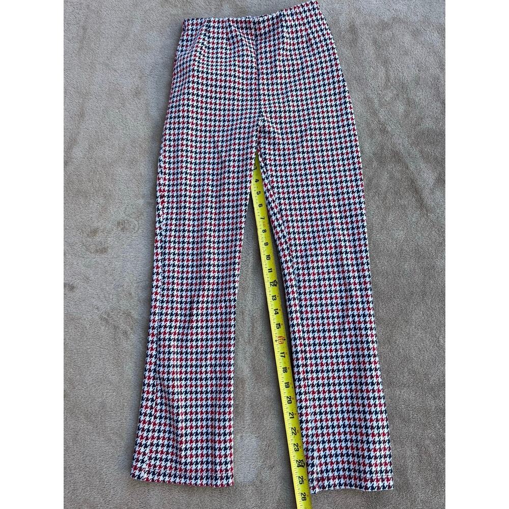 Free People Rudy Flared Houndstooth Stretch Trouser Pants Women’s Size 0 - Picture 8 of 8